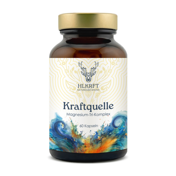 Magnesium-Tri-Komlex in brauner Glasflasche